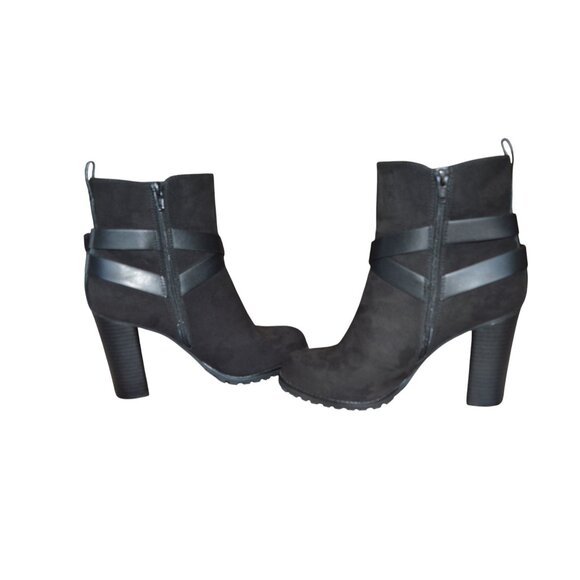 Apt. 9 Define Comfort Black Manager Boots Women Size 9 Studded Buckle Block Heel - Picture 6 of 9